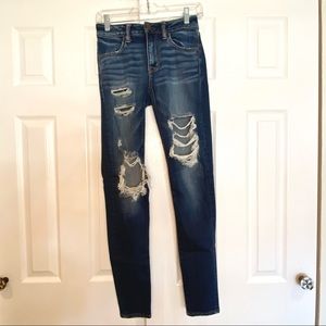 American Eagle Destroyed Straight Leg Jeans